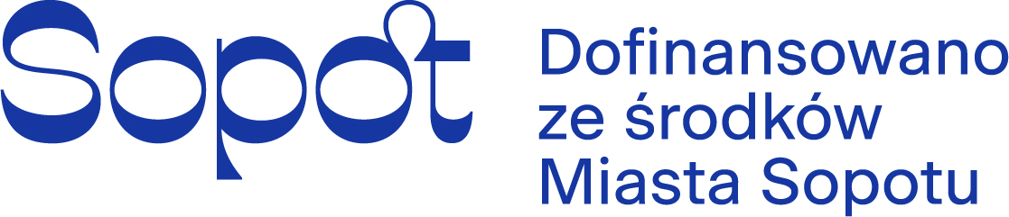 Logo Sopotu z informacją, że program jest dofinansowany ze środków Miasta Sopotu. Kliknięcie na logo przekierowuje na oficjalną stronę internetową Miasta.