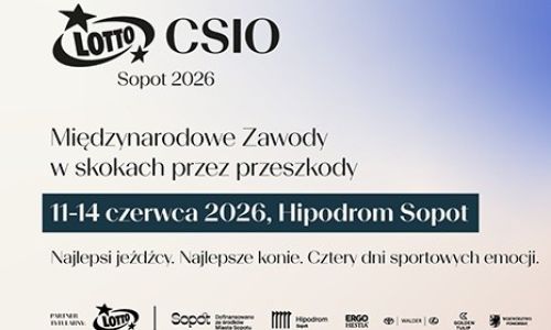 Plakat reklamujący zawodów z nazwą, terminem wydarzenia i logotypami Organizatorów i sponsorów